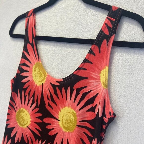 Vintage Sophie A Floral Scoop Neck Dress Size Small Canada Sunflower Gauzy‎ Knee - Picture 7 of 9